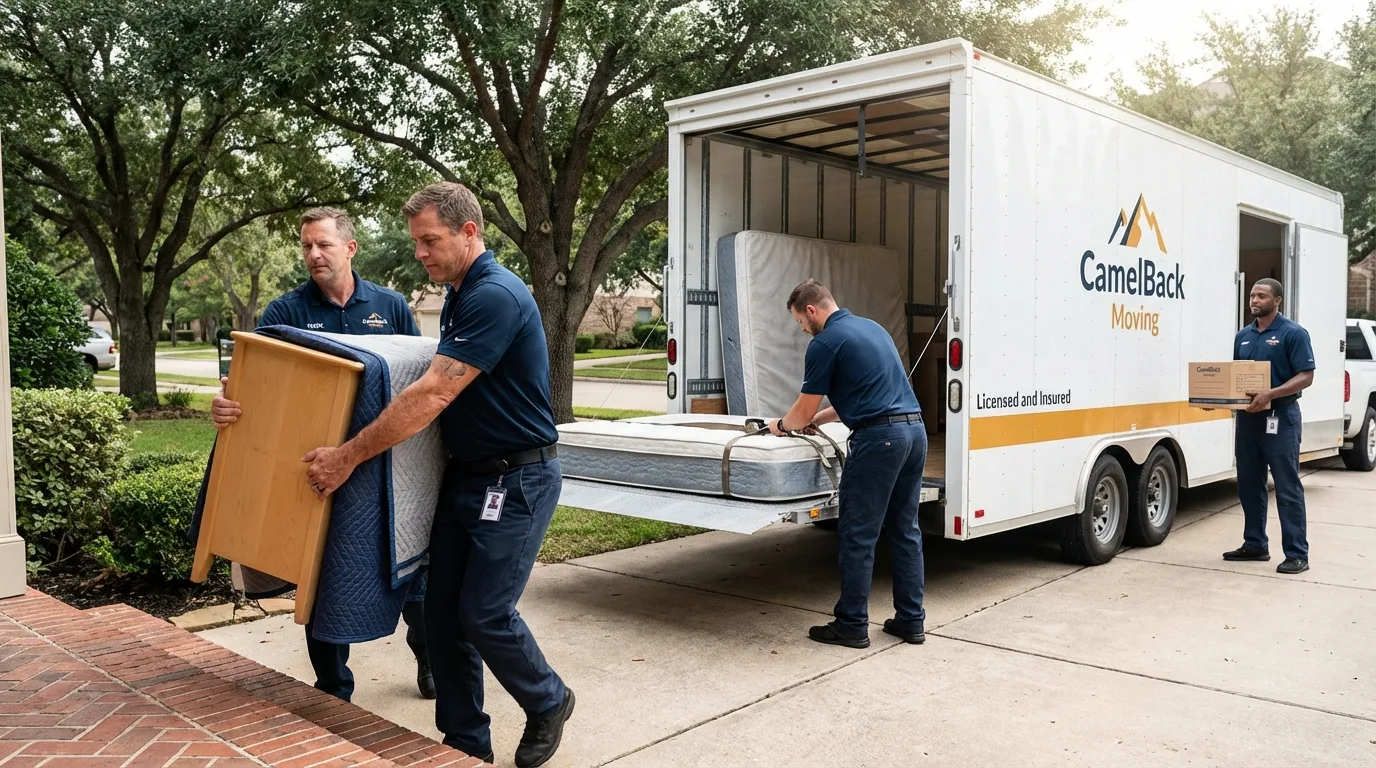 Crew loading residential truck for cross-state move from Manchester, KY